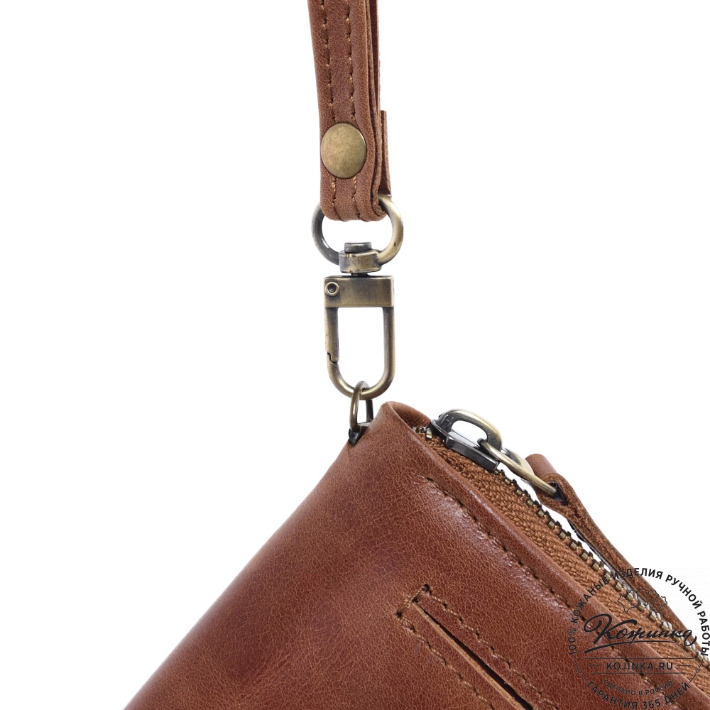  Кожаное портмоне Амстердам (рыжий антик)